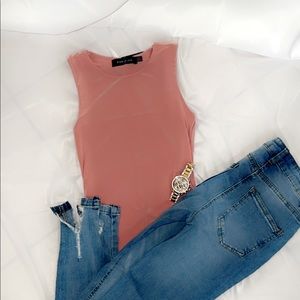 Rose Sleeveless Bodysuite